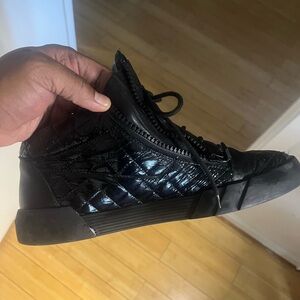 Giuseppe Zanotti FRANKIE Black Patent Leather Sneakers